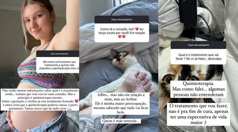 Foto montagem com prints dos stories da Isabel Veloso - Metrópoles