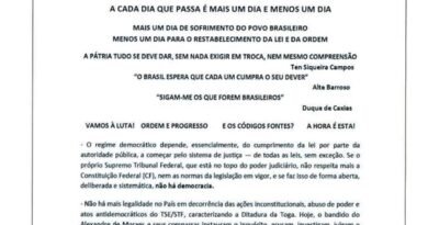 “Fuzil não pode se curvar à toga”, dizia manifesto em HD de general