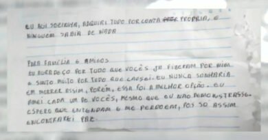 Imagem colorida, carta deixada por estudante - Metrópoles