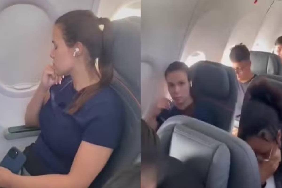 Mulher que não cedeu assento a criança em avião fica famosa na web