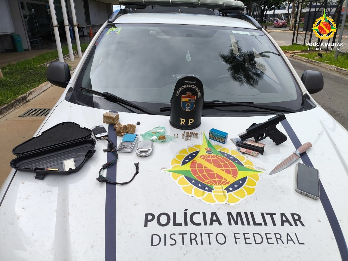 PMDF prende traficante portando arma de fogo e drogas em Ceilândia