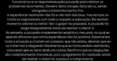 Ex-BBB se defende após polêmica com pousada em Pernambuco