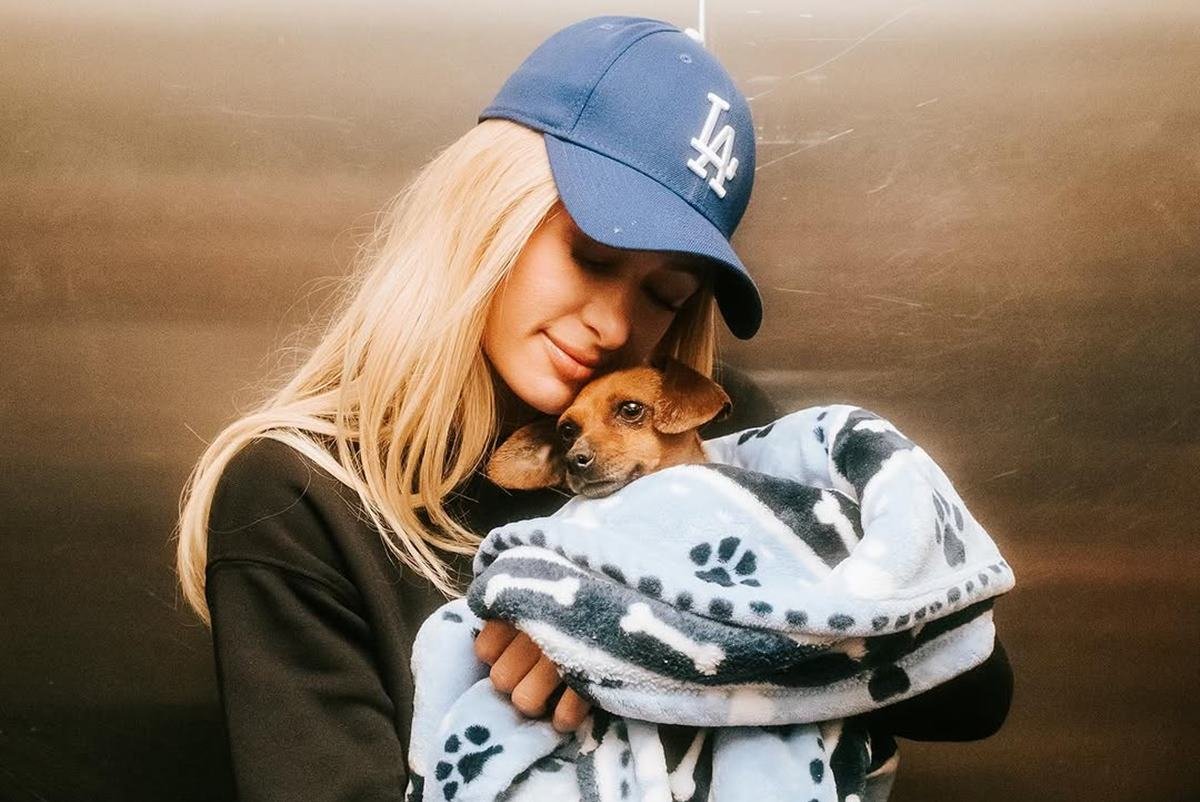 Paris Hilton adota cachorrinha durante trabalho voluntário em LA