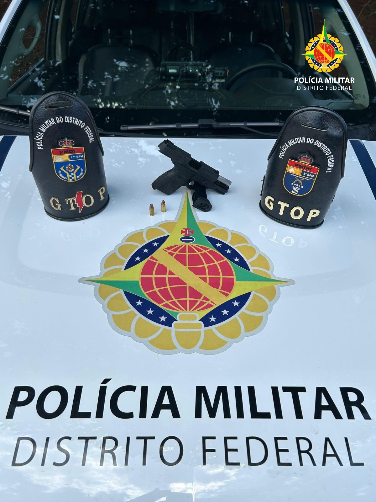 Polícia Militar prende dois homens com tornozeleira eletrônica e arma de fogo no DF