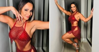 Viviane Araújo aposta em look telado para ensaio do Salgueiro; veja