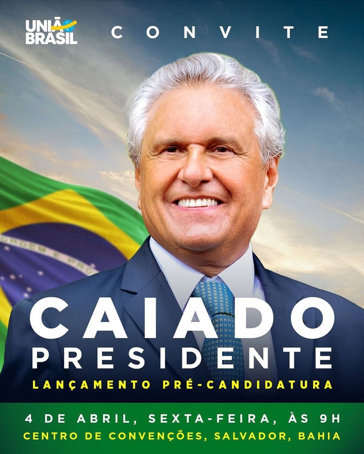 Caiado anuncia data para o lançamento de pré-candidatura à presidência