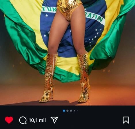 Rebeca Andrade reage à homenagem de Anitta em bloco de Carnaval